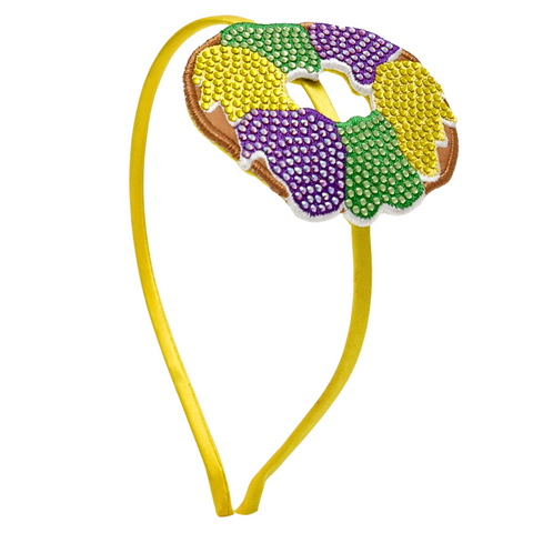 Large Youth King Cake Rhinestone Headband - Large Youth (Each)