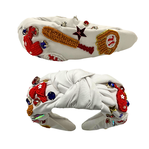 White Baseball Headband (Each)