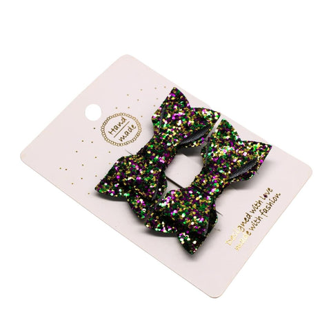 Purple, Green, and Gold Mardi Gras Glitter Hair Clip (Pack of 2)