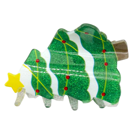 Green Christmas Tree Hair Clip (Each)