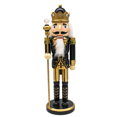 14" Black and Gold King Nutcracker (Each)