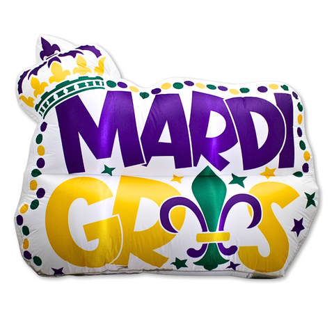Mardi Gras Inflatable Yard Decoration with LED Lights - 4' X 3.5' (Each)