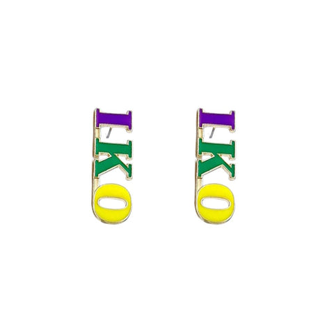 IKO Mardi Gras Enamel Drop Earrings (Pair)