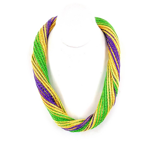 Mardi Gras Woven Twist Magnetic Necklace (Each)