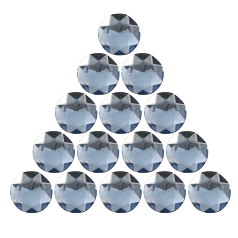 26mm Round Plastic Stones - Light Blue (Gross)