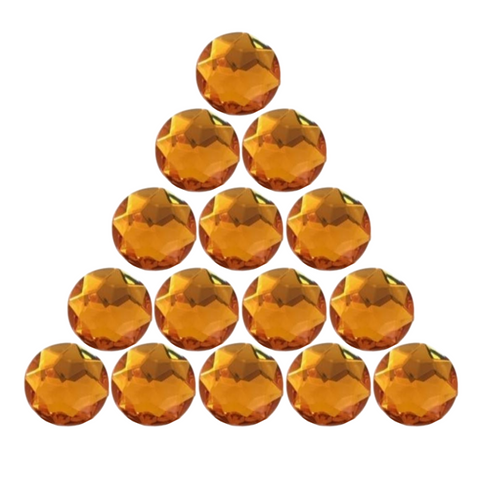 30mm Round Plastic Stones - Orange (Gross)
