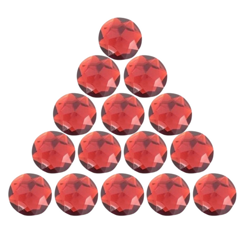 30mm Round Plastic Stones - Red (Gross)