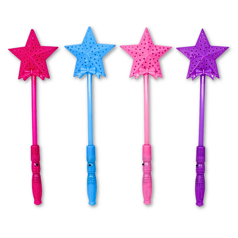 14" LED Star Wand with Bow Detail - Assorted Colors (Each)