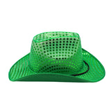 Green Sequin LED EL Wire Cowboy Hat (Each)