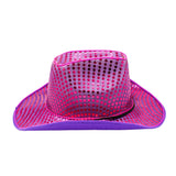 Purple Sequin LED EL Wire Cowboy Hat (Each)