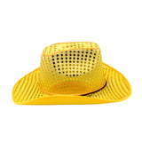 Yellow Sequin LED EL Wire Cowboy Hat (Each)