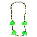 LED Purple, Green, and Gold Bead Necklace with 4 Alligators - 3 Flashing Modes (Each)
