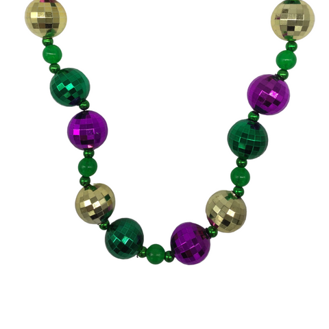 39" LED Purple, Green, and Gold Ball Necklace (Each)