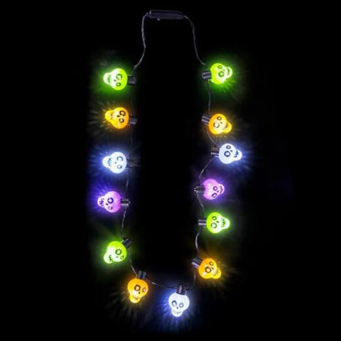 25" Light Up Skull Necklace (Each)