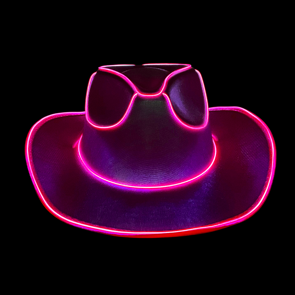 Pink Holographic LED EL Wire Cowboy Hat (Each) – Mardi Gras Spot display picture 3