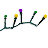 16.5' LED Purple, Green and Gold Mardi Gras Cluster String Lights with Multi Function - 200 Lights (Each)