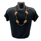 LED Black and Gold Light Up Football Necklace -3 Flashing Modes (Each)