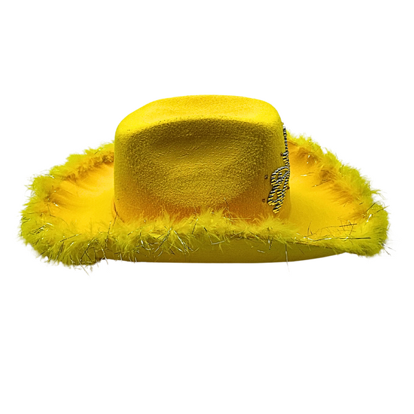 Mustard Gold Western Cowboy Hat with Feather Band | Size M / 7 1/8 Montana Silversmiths Golden Hat Feather | WRS main image 4