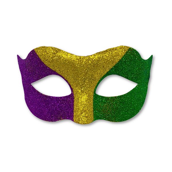 All That Glitterz Mask Perfect for Mardi Gras Ball or Mardi Gras Day!!! Mens Mardi Gras Mask – Purple Green & Gold Glitter  main image 3