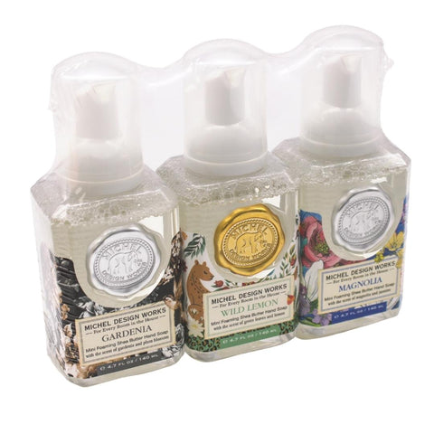Michele Design Works Mini Foaming Soap Set - Gardina, Wild Lemon and Magnolia (Pack of 3)
