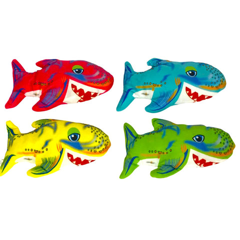 9" Smiling Shark Assorted Blue, Green, Pink and Yellow (Each)