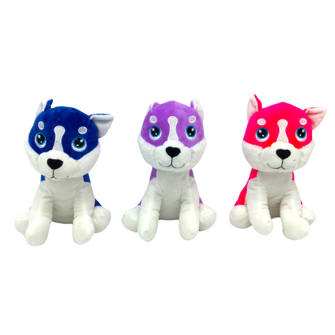 8" Super Soft Plush Husky - Assorted Colors (Each)