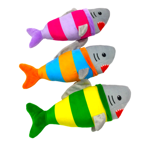 11.75" Plush Stripe Shark - Assorted Colors (Each)