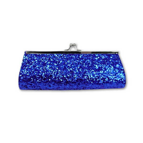 Royal Blue Metallic Glitter Clutch Purse 8