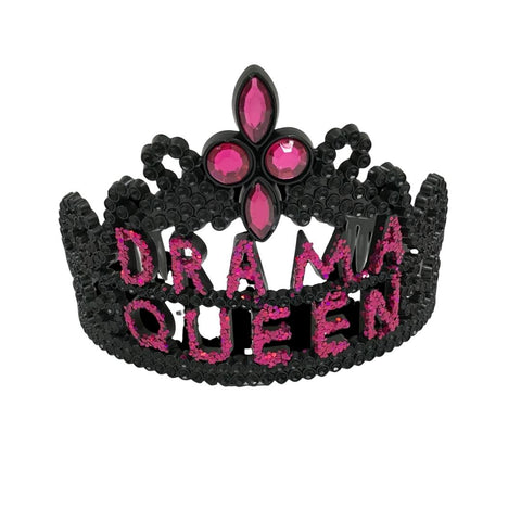 Black and Hot Pink Drama Queen Tiara (Each)