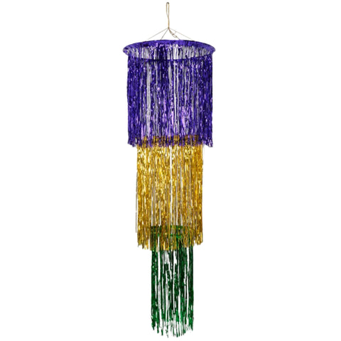 Purple, Green and Gold 3-Tier Metallic Chandelier (Each)