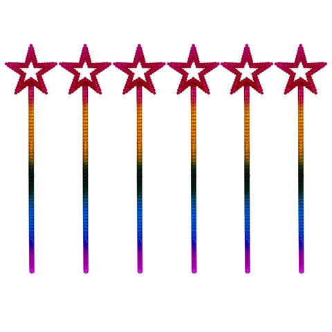 12" Rainbow Star Wand (Dozen)