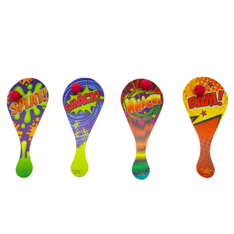 10" Fun Saying Paddle Ball - Assorted Styles (Dozen)