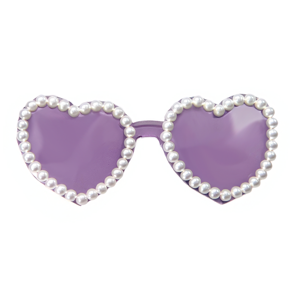 Purple Pearl Heart Sunglasses (Each) – Mardi Gras Spot display picture 3