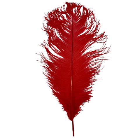 Red Ostrich Feather Plume 18" to 20" (Pack of 6)