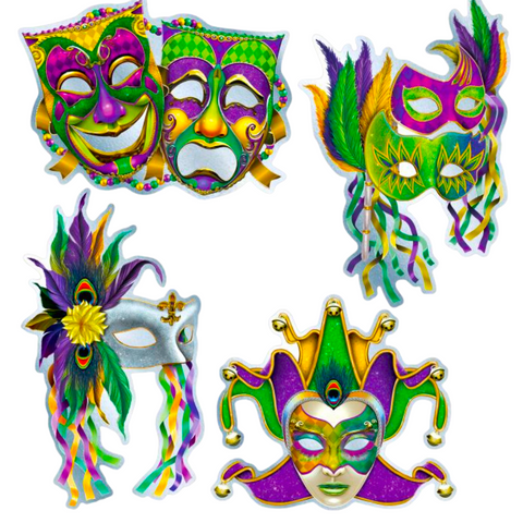 Foil Mardi Gras Mask Cutouts (Each)