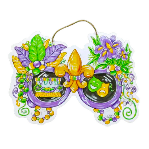 Mardi Gras Sunglasses Door Hanger (Each)