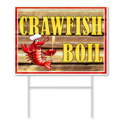 Plastic Crawfish Boil Yard Sign (Each)