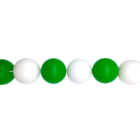Large Green and White 80mm Plastic Ball Garland - 9' Long (Each)