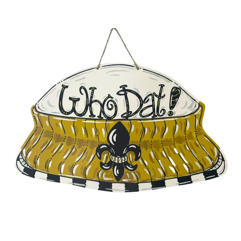 Who Dat Black and Gold Dome Door Hanger (Each)