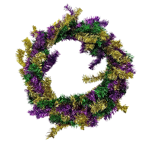24" Mardi Gras Tinsel Wreath (Each)