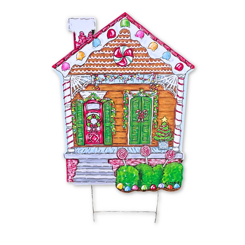 Uptown Gingerbread House Yard Sign (Each)