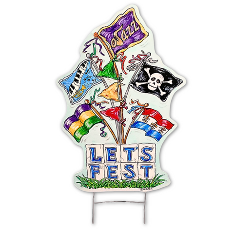 Jazz Fest Flags Yard Sign (Each)