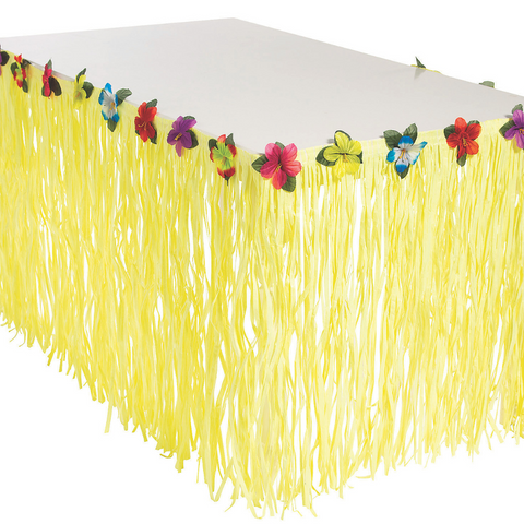 Luau Yellow Table Skirt - 9 ft. x 29" (Each)