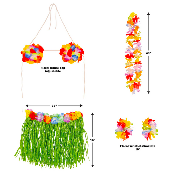 Adult Luau Hula Set - 5 pieces (Each) – Mardi Gras Spot
