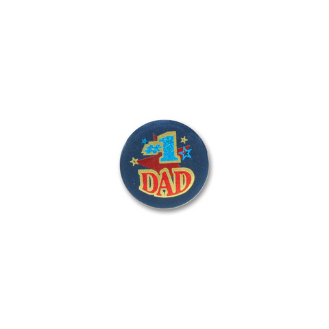 #1 Dad Satin Button (Each)