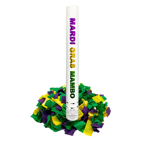 16" Purple, Green and Gold Paper Confetti Cannon (Each)