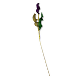 29" Purple, Green and Gold Mardi Gras Glittered Wavy Leaf Spray (Each)