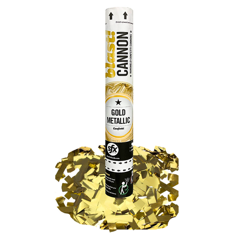 12" Gold Metallic Confetti Cannon (Each)