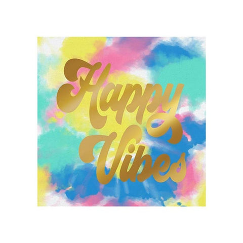 5" x 5" Happy Vibes Beverage Napkins -  (Pack of 20)