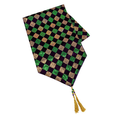 12" x 72" Reversible Mardi Gras Table Runner (Each)